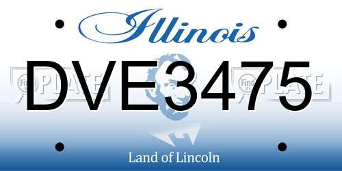 DVE3475 Illinois License Plate