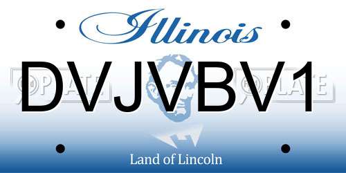 DVJVBV1 Illinois License Plate