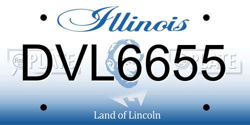 DVL6655 Illinois License Plate