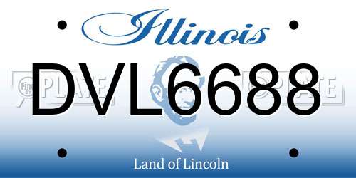DVL6688 Illinois License Plate