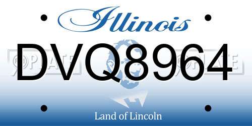 DVQ8964 Illinois License Plate