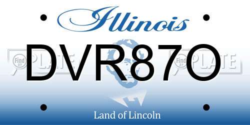 DVR87O Illinois License Plate