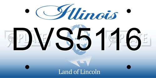 DVS5116 Illinois License Plate