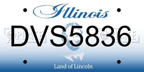 DVS5836 Illinois License Plate