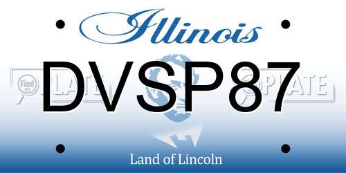 DVSP87 Illinois License Plate