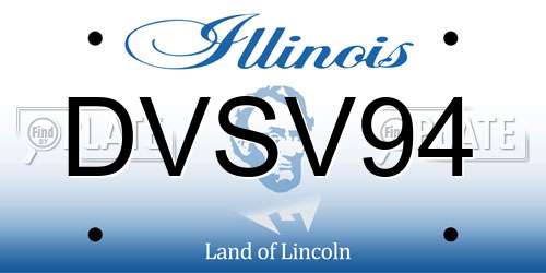 DVSV94 Illinois License Plate