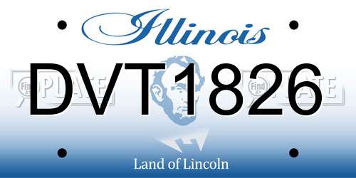 DVT1826 Illinois License Plate