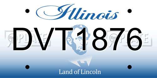 DVT1876 Illinois License Plate