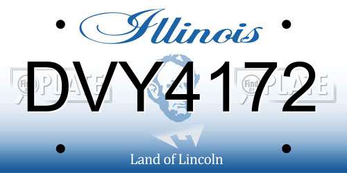 DVY4172 Illinois License Plate