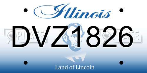 DVZ1826 Illinois License Plate
