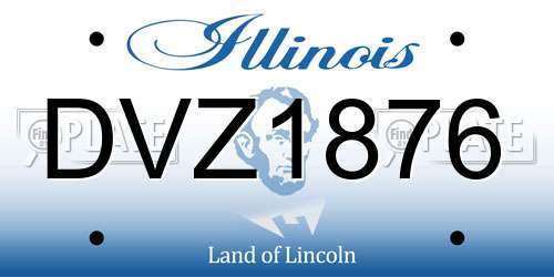 DVZ1876 Illinois License Plate