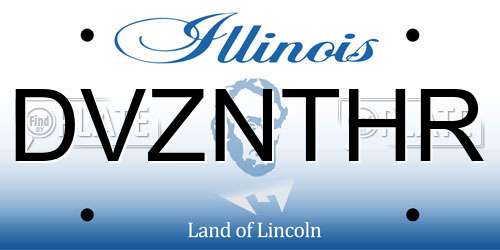 DVZNTHR Illinois License Plate