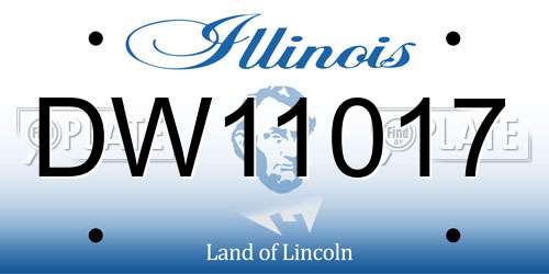 DW11017 Illinois License Plate