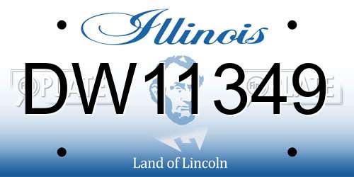 DW11349 Illinois License Plate