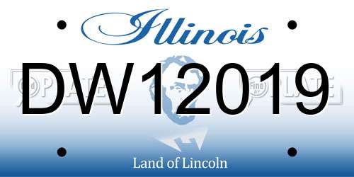 DW12019 Illinois License Plate