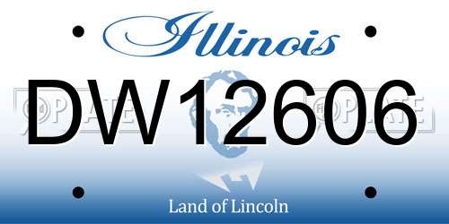 DW12606 Illinois License Plate