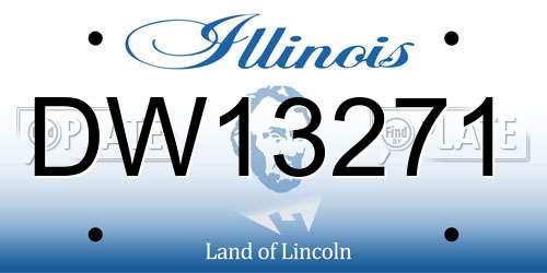 DW13271 Illinois License Plate