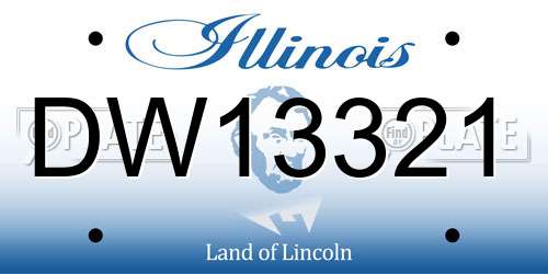 DW13321 Illinois License Plate