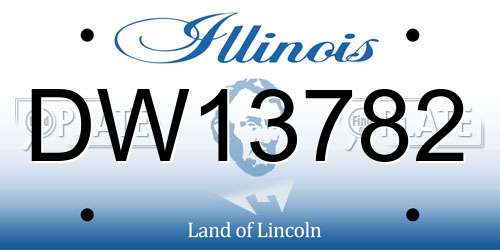 DW13782 Illinois License Plate