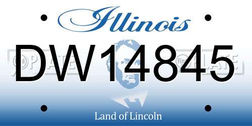 DW14845 Illinois License Plate
