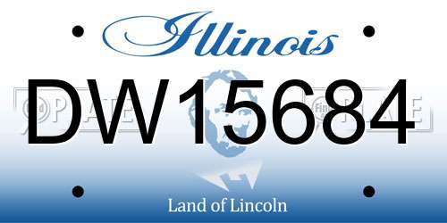 DW15684 Illinois License Plate
