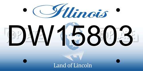 DW15803 Illinois License Plate