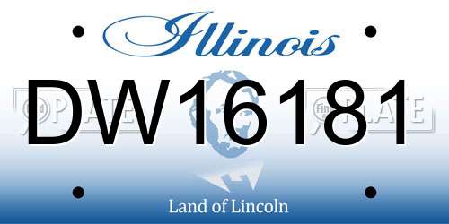DW16181 Illinois License Plate