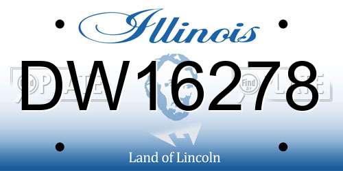 DW16278 Illinois License Plate