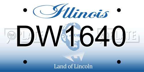 DW1640 Illinois License Plate