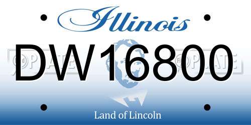 DW16800 Illinois License Plate