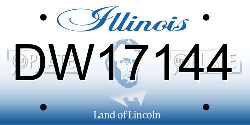 DW17144 Illinois License Plate
