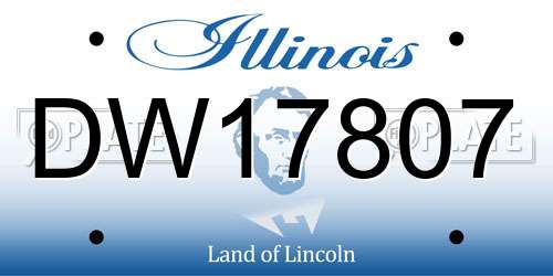 DW17807 Illinois License Plate