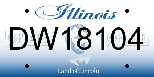 DW18104 Illinois License Plate