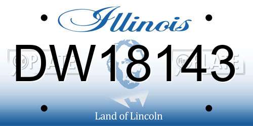 DW18143 Illinois License Plate