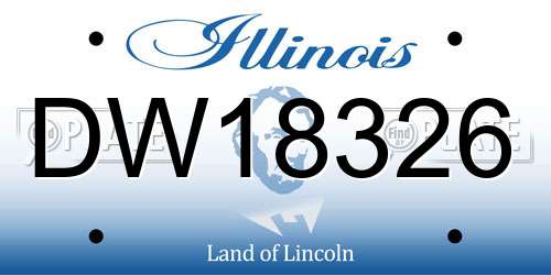 DW18326 Illinois License Plate