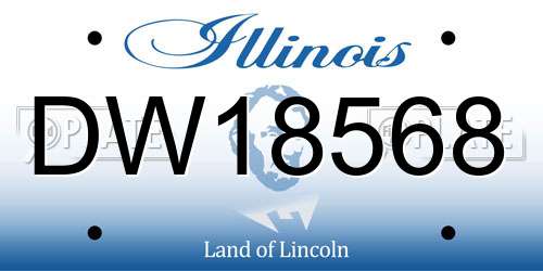 DW18568 Illinois License Plate