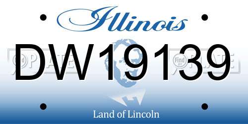 DW19139 Illinois License Plate