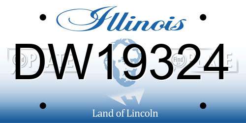 DW19324 Illinois License Plate