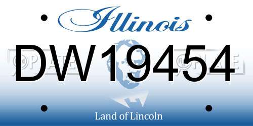 DW19454 Illinois License Plate