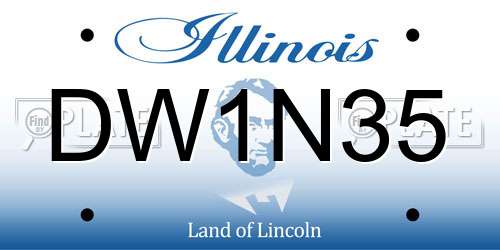DW1N35 Illinois License Plate