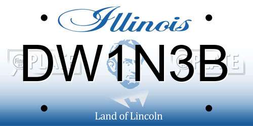 DW1N3B Illinois License Plate