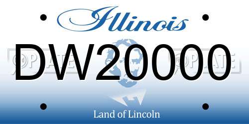 DW20000 Illinois License Plate
