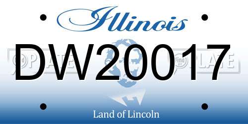 DW20017 Illinois License Plate