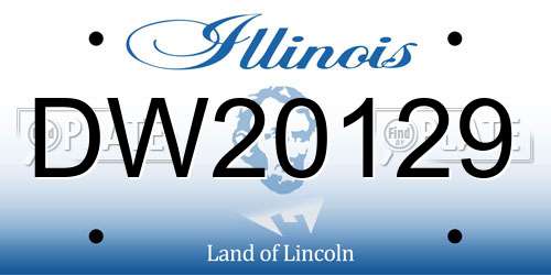 DW20129 Illinois License Plate