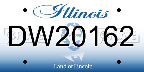 DW20162 Illinois License Plate