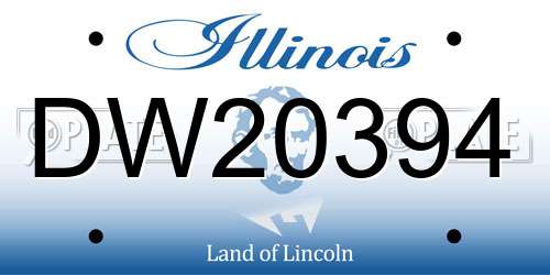 DW20394 Illinois License Plate