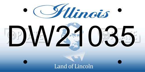 DW21035 Illinois License Plate