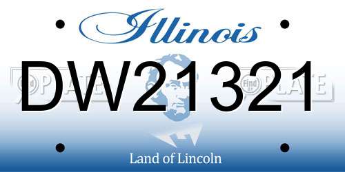 DW21321 Illinois License Plate
