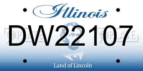 DW22107 Illinois License Plate