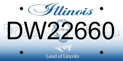 DW22660 Illinois License Plate